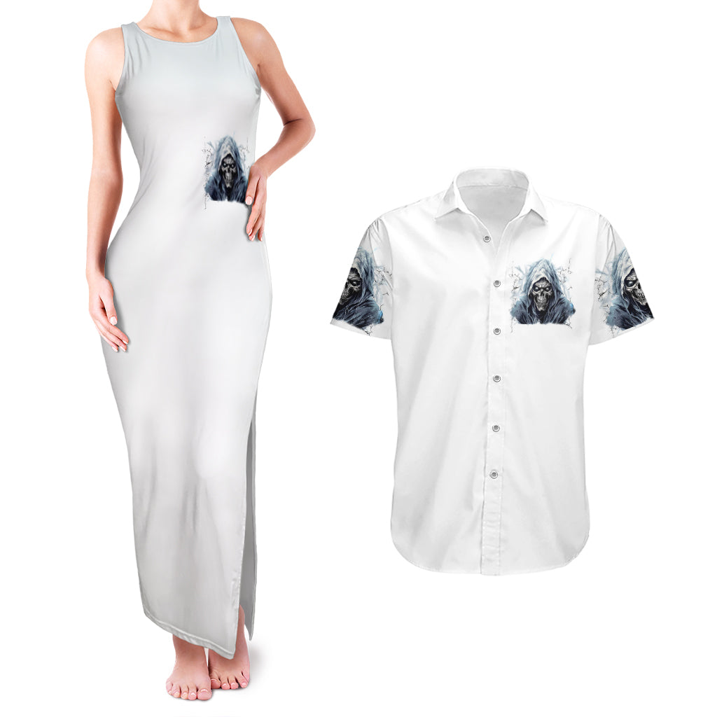 Death Skull Couples Matching Tank Maxi Dress and Hawaiian Shirt When I'm Good I God's Son But When I'm Bad I'm Devil's Dad - Wonder Print Shop