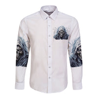 Death Skull Long Sleeve Button Shirt When I'm Good I God's Son But When I'm Bad I'm Devil's Dad - Wonder Print Shop