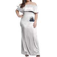 Death Skull Off Shoulder Maxi Dress When I'm Good I God's Son But When I'm Bad I'm Devil's Dad - Wonder Print Shop
