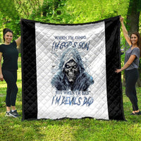 Death Skull Quilt When I'm Good I God's Son But When I'm Bad I'm Devil's Dad - Wonder Print Shop