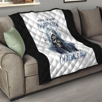 Death Skull Quilt When I'm Good I God's Son But When I'm Bad I'm Devil's Dad - Wonder Print Shop