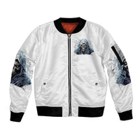Death Skull Sleeve Zip Bomber Jacket When I'm Good I God's Son But When I'm Bad I'm Devil's Dad - Wonder Print Shop