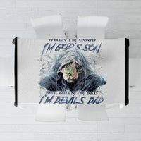 Death Skull Tablecloth When I'm Good I God's Son But When I'm Bad I'm Devil's Dad - Wonder Print Shop