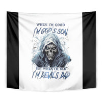 Death Skull Tapestry When I'm Good I God's Son But When I'm Bad I'm Devil's Dad - Wonder Print Shop