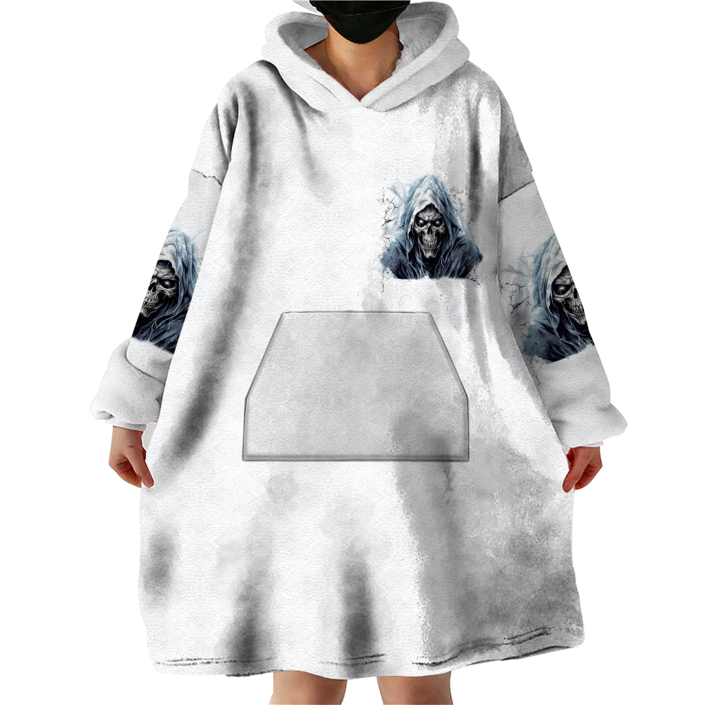Death Skull Wearable Blanket Hoodie When I'm Good I God's Son But When I'm Bad I'm Devil's Dad - Wonder Print Shop