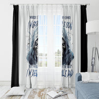 Death Skull Window Curtain When I'm Good I God's Son But When I'm Bad I'm Devil's Dad - Wonder Print Shop