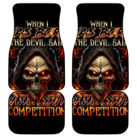 Flame Skull Car Mats When I Was Born The Devil Said Oh Shit Compettion - Wonder Print Shop