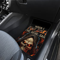 Flame Skull Car Mats When I Was Born The Devil Said Oh Shit Compettion - Wonder Print Shop