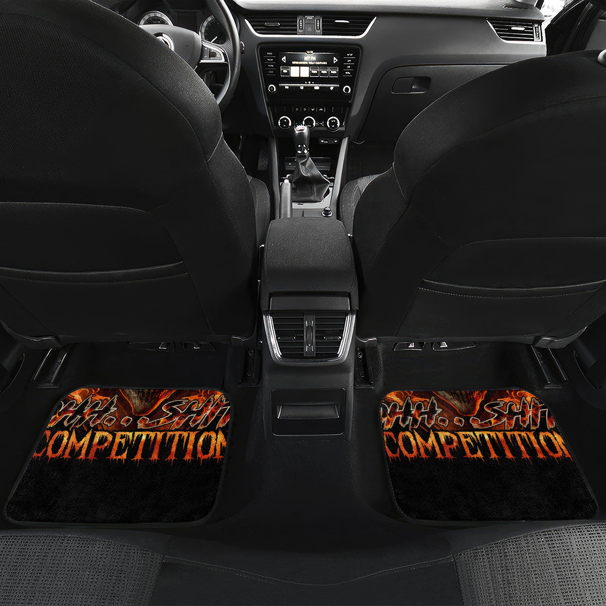 Flame Skull Car Mats When I Was Born The Devil Said Oh Shit Compettion - Wonder Print Shop