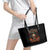 Flame Skull Leather Tote Bag When I Was Born The Devil Said Oh Shit Compettion - Wonder Print Shop