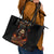 Flame Skull Leather Tote Bag When I Was Born The Devil Said Oh Shit Compettion - Wonder Print Shop