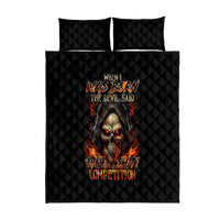 Flame Skull Quilt Bed Set When I Was Born The Devil Said Oh Shit Compettion - Wonder Print Shop