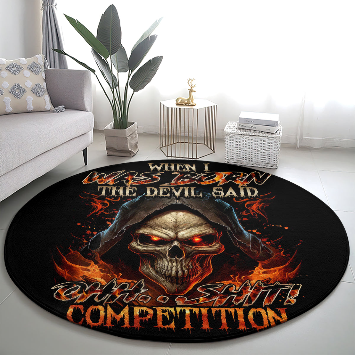 flame-skull-round-carpet-when-i-was-born-the-devil-said-oh-shit-compettion