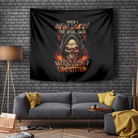Flame Skull Tapestry When I Was Born The Devil Said Oh Shit Compettion - Wonder Print Shop