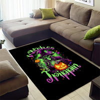 Pumpkin Witch Skull Area Rug Witches Be Trippin - Wonder Print Shop