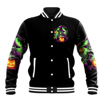 Pumpkin Witch Skull Baseball Jacket Witches Be Trippin - Wonder Print Shop