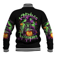 Pumpkin Witch Skull Baseball Jacket Witches Be Trippin - Wonder Print Shop
