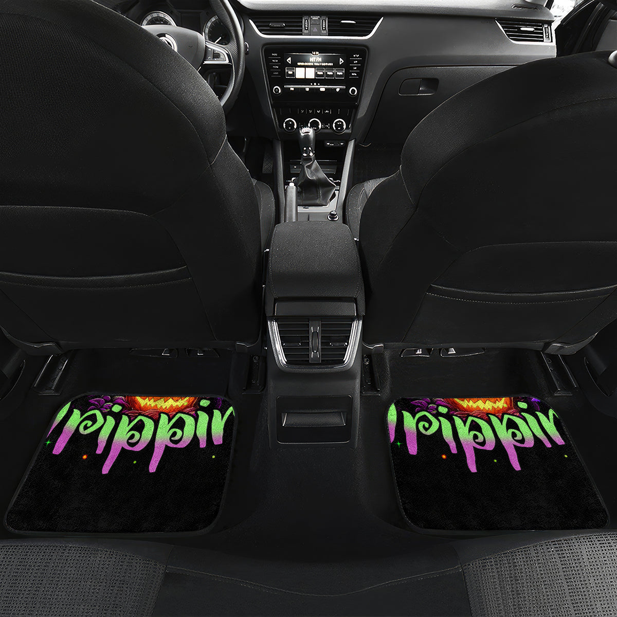 Pumpkin Witch Skull Car Mats Witches Be Trippin - Wonder Print Shop