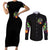 Pumpkin Witch Skull Couples Matching Short Sleeve Bodycon Dress and Long Sleeve Button Shirts Witches Be Trippin - Wonder Print Shop