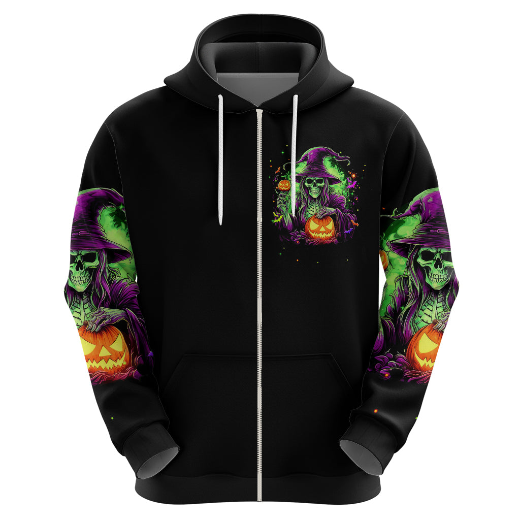 Pumpkin Witch Skull Hoodie Witches Be Trippin - Wonder Print Shop