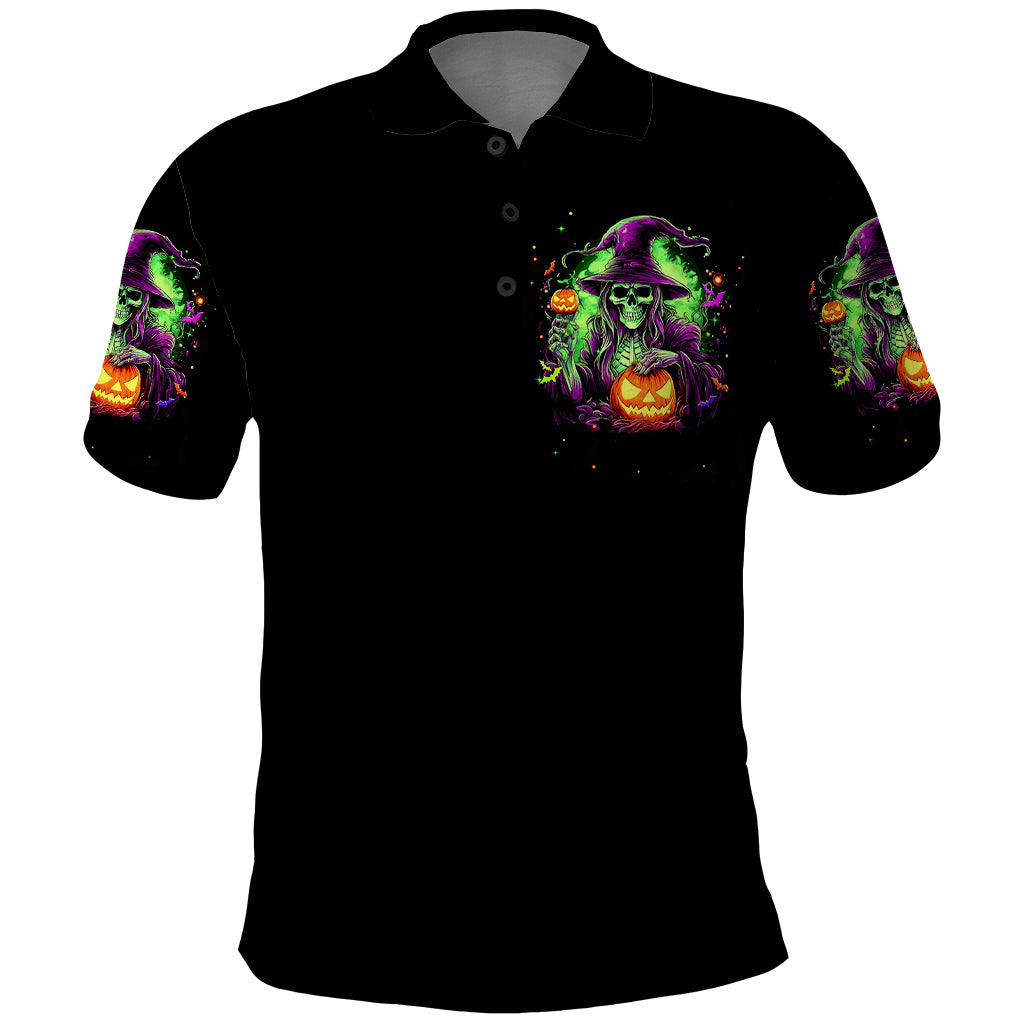 Pumpkin Witch Skull Polo Shirt Witches Be Trippin - Wonder Print Shop