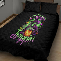 Pumpkin Witch Skull Quilt Bed Set Witches Be Trippin - Wonder Print Shop