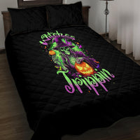 Pumpkin Witch Skull Quilt Bed Set Witches Be Trippin - Wonder Print Shop