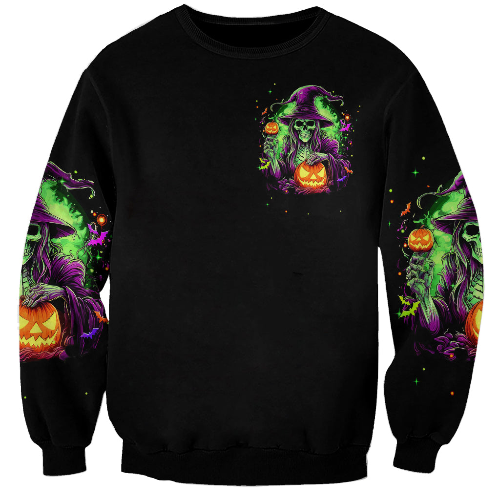 Pumpkin Witch Skull Sweatshirt Witches Be Trippin - Wonder Print Shop