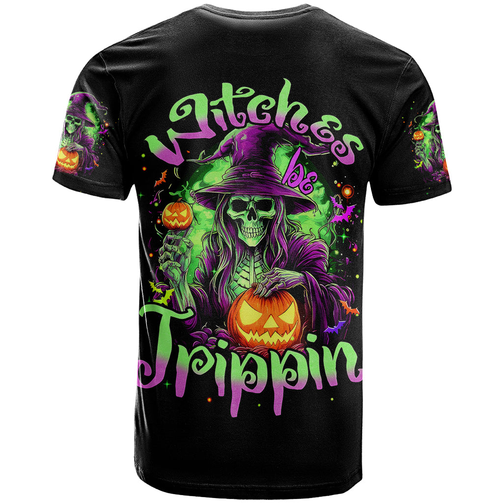 Pumpkin Witch Skull T Shirt Witches Be Trippin - Wonder Print Shop