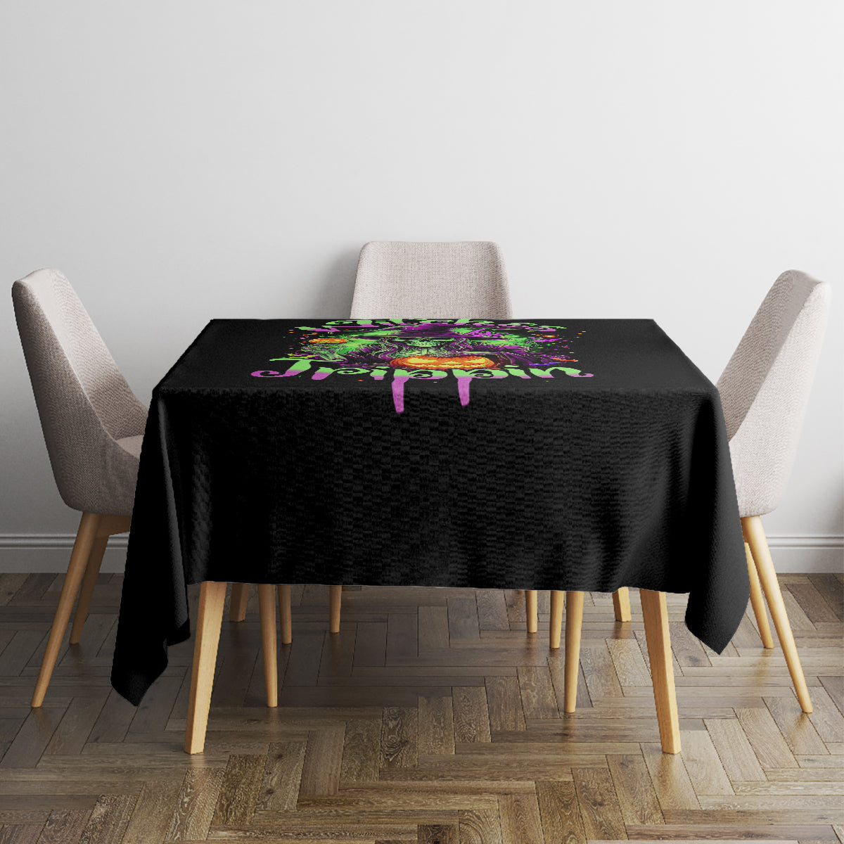 Pumpkin Witch Skull Tablecloth Witches Be Trippin - Wonder Print Shop