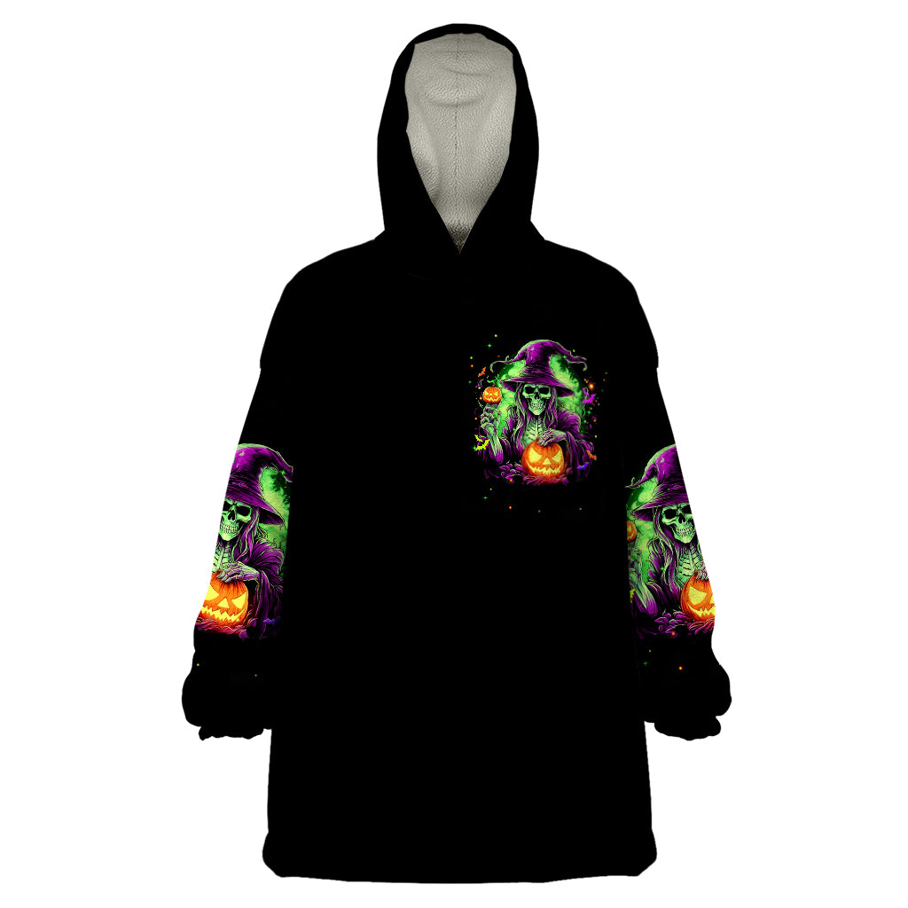 Pumpkin Witch Skull Wearable Blanket Hoodie Witches Be Trippin - Wonder Print Shop