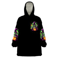 Pumpkin Witch Skull Wearable Blanket Hoodie Witches Be Trippin - Wonder Print Shop
