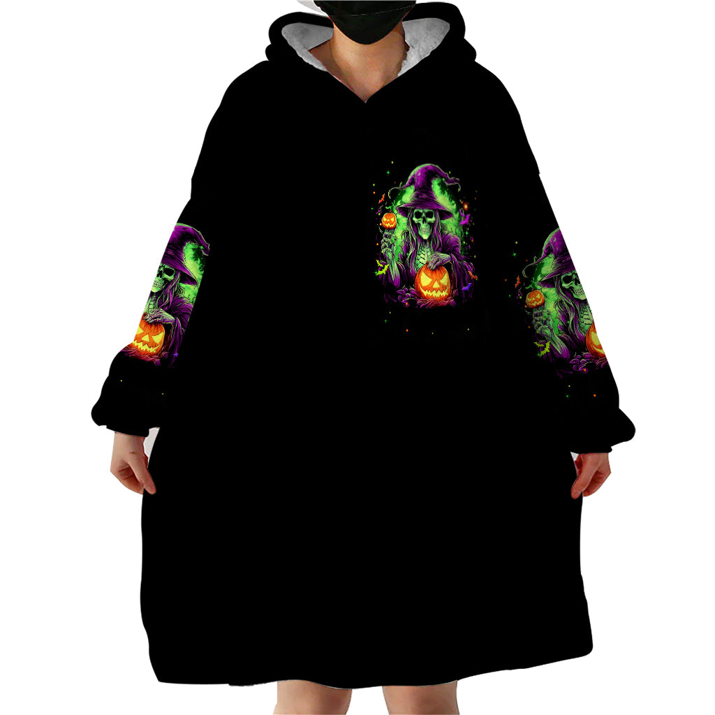 Pumpkin Witch Skull Wearable Blanket Hoodie Witches Be Trippin - Wonder Print Shop