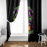 Pumpkin Witch Skull Window Curtain Witches Be Trippin - Wonder Print Shop