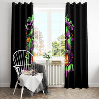 Pumpkin Witch Skull Window Curtain Witches Be Trippin - Wonder Print Shop