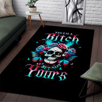 Butterfly Skull Area Rug Yes I'm Bitch But Not Your - Wonder Print Shop