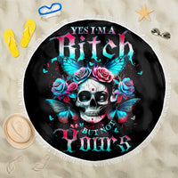 Butterfly Skull Beach Blanket Yes I'm Bitch But Not Your - Wonder Print Shop