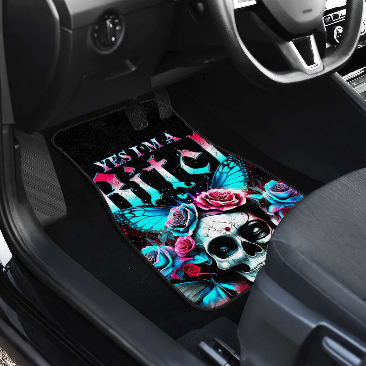 Butterfly Skull Car Mats Yes I'm Bitch But Not Your - Wonder Print Shop