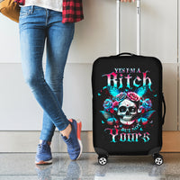 Butterfly Skull Luggage Cover Yes I'm Bitch But Not Your - Wonder Print Shop