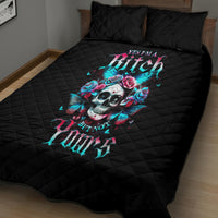 Butterfly Skull Quilt Bed Set Yes I'm Bitch But Not Your - Wonder Print Shop