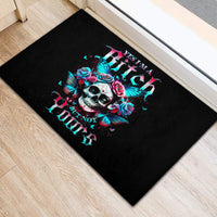 Butterfly Skull Rubber Doormat Yes I'm Bitch But Not Your - Wonder Print Shop