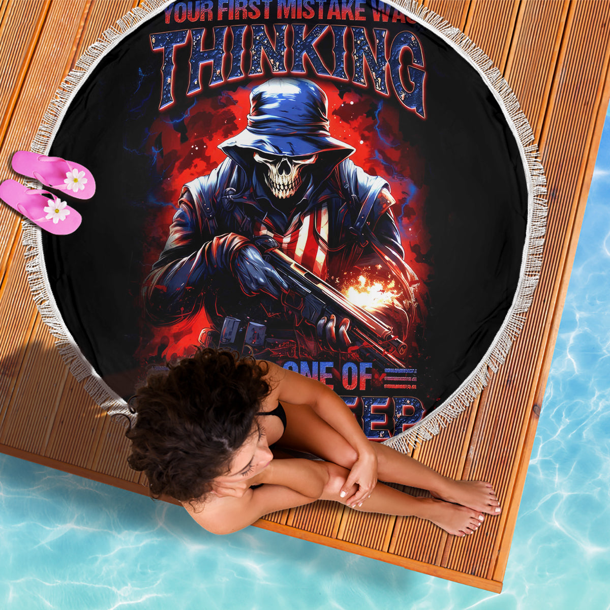 Soldier Skull Beach Blanket Your First Mistake Was Thinking I Was One Of The Sheep - Wonder Print Shop