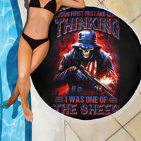 Soldier Skull Beach Blanket Your First Mistake Was Thinking I Was One Of The Sheep - Wonder Print Shop