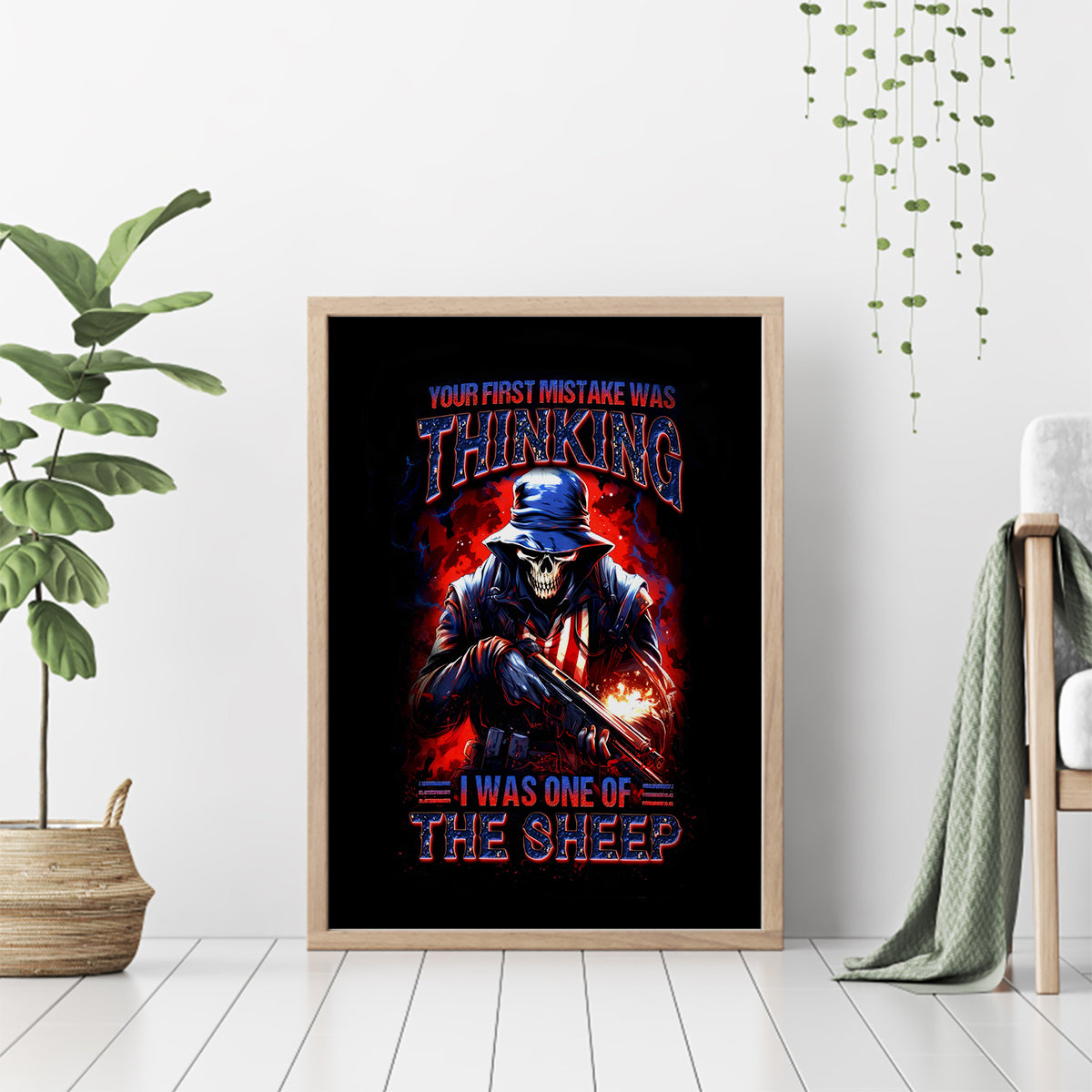 Soldier Skull Canvas Wall Art Your First Mistake Was Thinking I Was One Of The Sheep - Wonder Print Shop