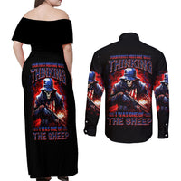 Soldier Skull Couples Matching Off Shoulder Maxi Dress and Long Sleeve Button Shirts Your First Mistake Was Thinking I Was One Of The Sheep - Wonder Print Shop