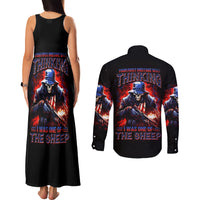 Soldier Skull Couples Matching Tank Maxi Dress and Long Sleeve Button Shirts Your First Mistake Was Thinking I Was One Of The Sheep - Wonder Print Shop