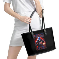 Soldier Skull Leather Tote Bag Your First Mistake Was Thinking I Was One Of The Sheep - Wonder Print Shop