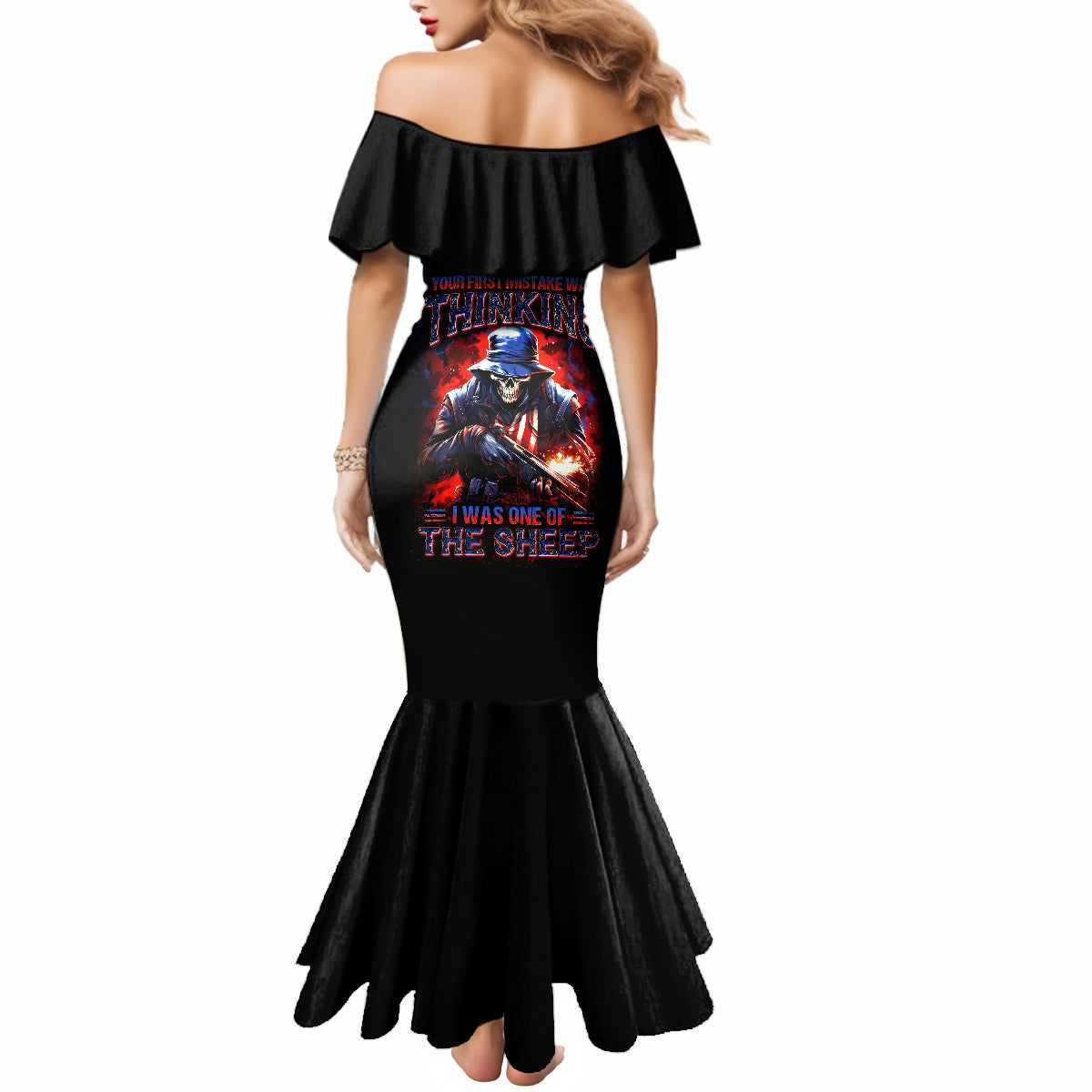 Soldier Skull Mermaid Dress Your First Mistake Was Thinking I Was One Of The Sheep - Wonder Print Shop