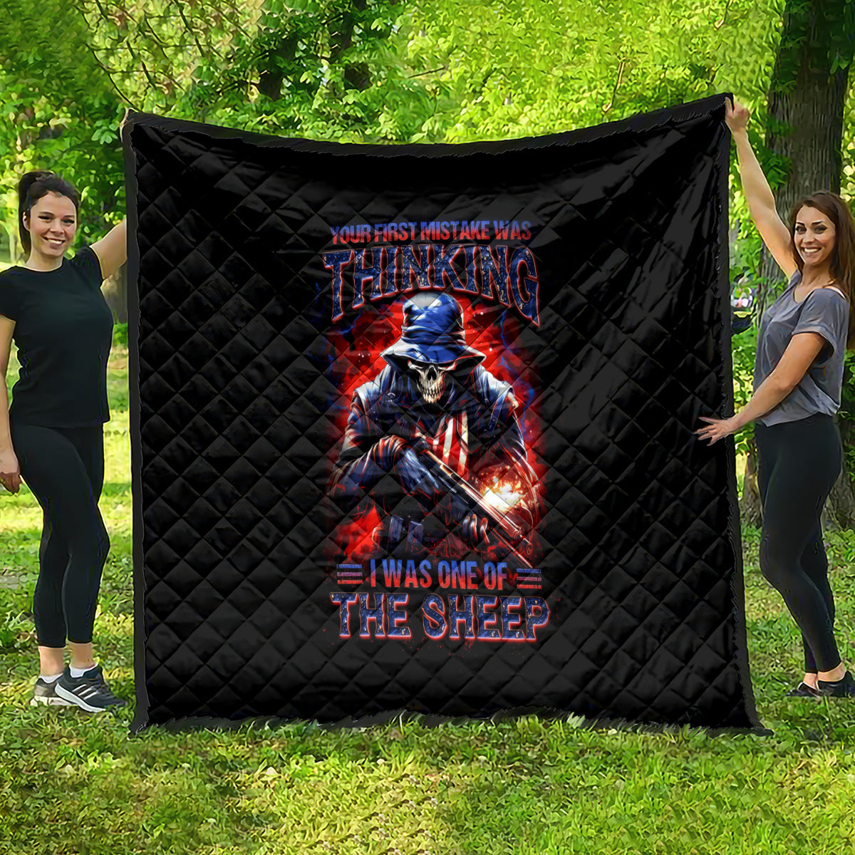 Soldier Skull Quilt Your First Mistake Was Thinking I Was One Of The Sheep - Wonder Print Shop