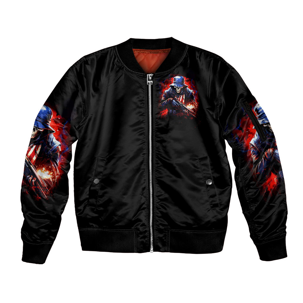 Soldier Skull Sleeve Zip Bomber Jacket Your First Mistake Was Thinking I Was One Of The Sheep - Wonder Print Shop